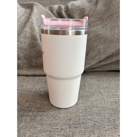 Stanley Quencher Tumbler 20oz Pink Logo Pink Slider - Picture 2 of 7